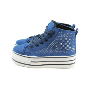 Дамски сини високи кецове ФР М3 синиKP