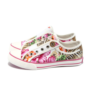 Дамски кецове с цветя S.Oliver 5-24605-24 бели цветяKP