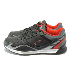 Мъжки високи маратонки в черно и сиво Jump 9241 черно-сивиKP