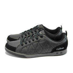 Спортни мъжки обувки в черно и сиво Jump 1740 черно-сивоKP