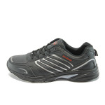 Черни мъжки маратонки, здрава еко-кожа - спортни обувки за пролетта и есента N 10008124