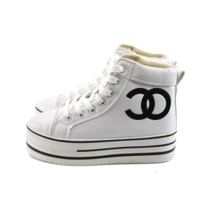 Дамски бели кецове с платформа ФР М7 белиKP