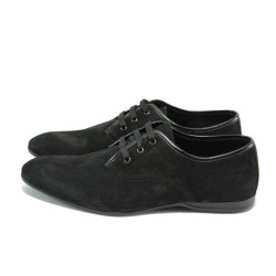 Черни мъжки обувки от набук КО 6337 черниKP