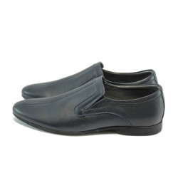 Сини мъжки обувки от естествена кожа КО 66-525 синиKP