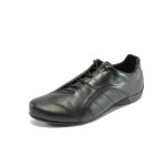 Черни мъжки обувки, естествена кожа - всекидневни обувки за пролетта и лятото N 10008356