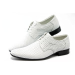 Мъжки елегантни обувки бели с връзки ЛД 600 бялоKP