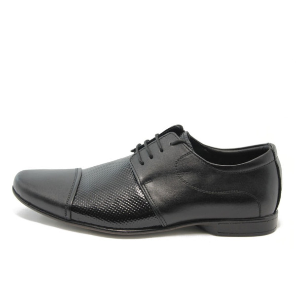 Мъжки обувки черни от естествена кожа ЛД 213KP