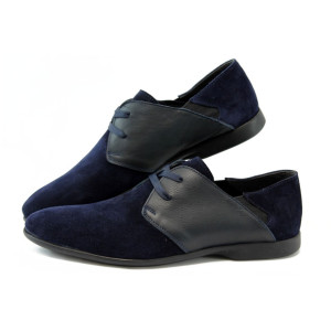 Мъжки спортно - елегантни обувки сини КО 15-043 синKP