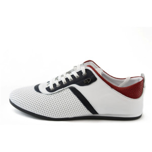 Мъжки бели спортни обувки с връзки КО 38264 бялKP