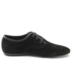 Мъжки черни спортно - елегантни обувки КО 37233 черноKP