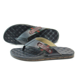 Анатомични мъжки чехли сини кожени МИ 242 синиKP