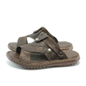 Мъжки чехли кафяви МИ 1910 кафеKP