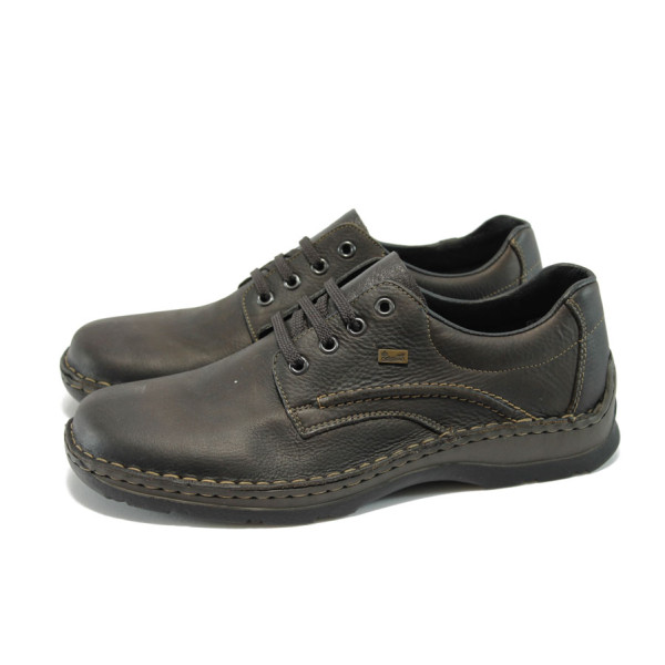 Мъжки обувки кафяви естествена кожа Rieker 05310-25 кафявKP