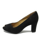 Черни дамски обувки с висок ток и отворени пръсти Caprice 9-29200-24 черен ANTISHOKKKP