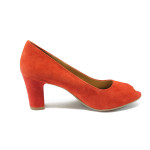 Червени дамски обувки с висок ток и отворени пръсти Caprice 9-29200-24 червен ANTISHOKKKP