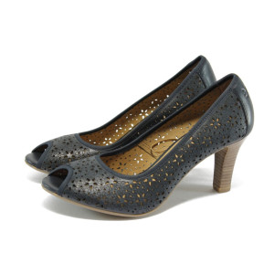 Сини летни дамски обувки на ток Caprice 9-29300-24 т.синKP