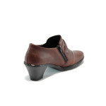 Дамски обувки с нисък ток от естествена кожа Rieker 57154-35 бордо ANTISTRESSKP