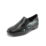 Дамски лачени черни обувки Rieker L6070-26 черни ANTISTRESSKP