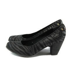 Дамски обувки черни с ток S.Oliver 5-22415-23 черенKP