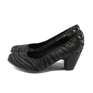 Дамски обувки черни с ток S.Oliver 5-22415-23 черенKP