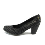 Дамски обувки черни с ток S.Oliver 5-22415-23 черенKP