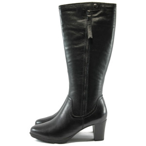 Дамски ботуши черни естествена кожа Jana 8-25504-23 черенKP