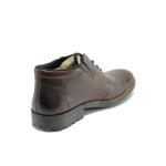 Кафяви мъжки боти, естествена кожа - елегантни обувки за есента и зимата N 10007585