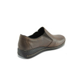 Кафяви дамски обувки естествена кожа Rieker 44353-25 кафяв ANTISTRESSKP