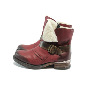 Червени дамски боти Rieker 78663-35 бордоKP