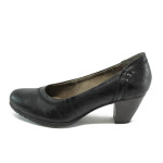 Черни удобни дамски обувки с ток Jana 8-22460-24 черенKP