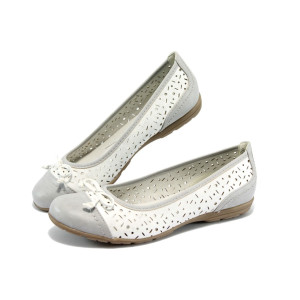 Удобни бели дамски балеринки Jana 8-22168-24 бялKP