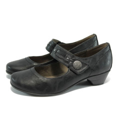 Удобни черни дамски обувки за широко стъпало Jana 8-24361-24 черенKP