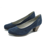 Сини дамски обувки с дебел ток Jana 8-22465-24 т.синKP