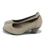 Сиви дамски обувки естествен велур Jana 8-22301-24 сив ANTISHOKKKP