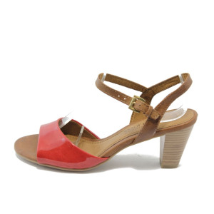 Дамски сандали на ток червени Marco Tozzi 28324 червенаKP