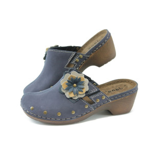 Дамски чехли сини на ток Jana 27302 синьоKP