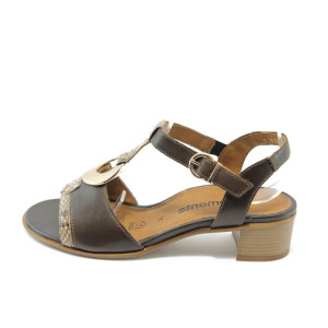 Дамски сандали кафяви с нисък ток Remonte R4954-25 кафеKP