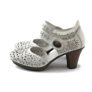 Дамски обувки на среден ток Rieker 47356-80 бялаKP