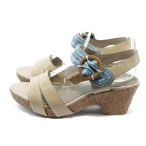 Дамски сандали бежови на ток Jana 28313 бежовоKP