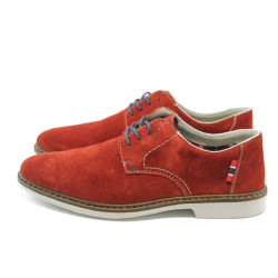 Мъжки обувки червени велурени Rieker 13012-35 червенKP