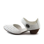 Дамски обувки бели с нисък ток Rieker 43758-80 бялаKP