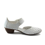 Дамски обувки бели с нисък ток Rieker 43758-80 бялаKP