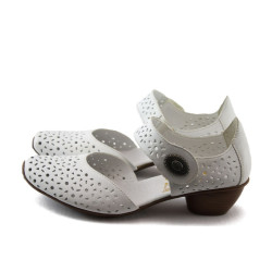 Дамски обувки бели с нисък ток Rieker 43771-80 белиKP