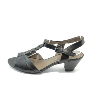 Дамски сандали черни на ток Jana 28301 черниKP