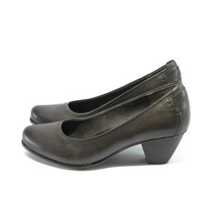 Сиви дамски обувки с ток Jana 22404 сив/графит/KP