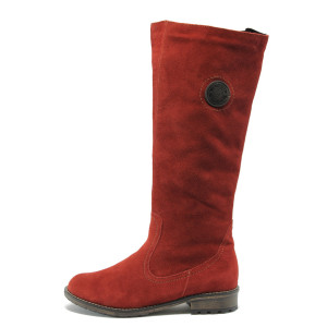 Дамски ботуши червени велурени Remonte R3388-14(H) червенKP