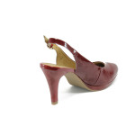 Червени лачени обувки с отворена пета Caprice 9-29604-24 бордоKP