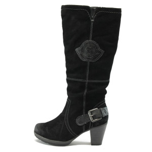 Дамски ботуши черни с ток Jana 8-25511-23 черни ANTISHOKKKP