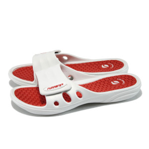 Бели дамски чехли с масажиращи стелки