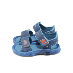 Сини детски сандали с лепенки